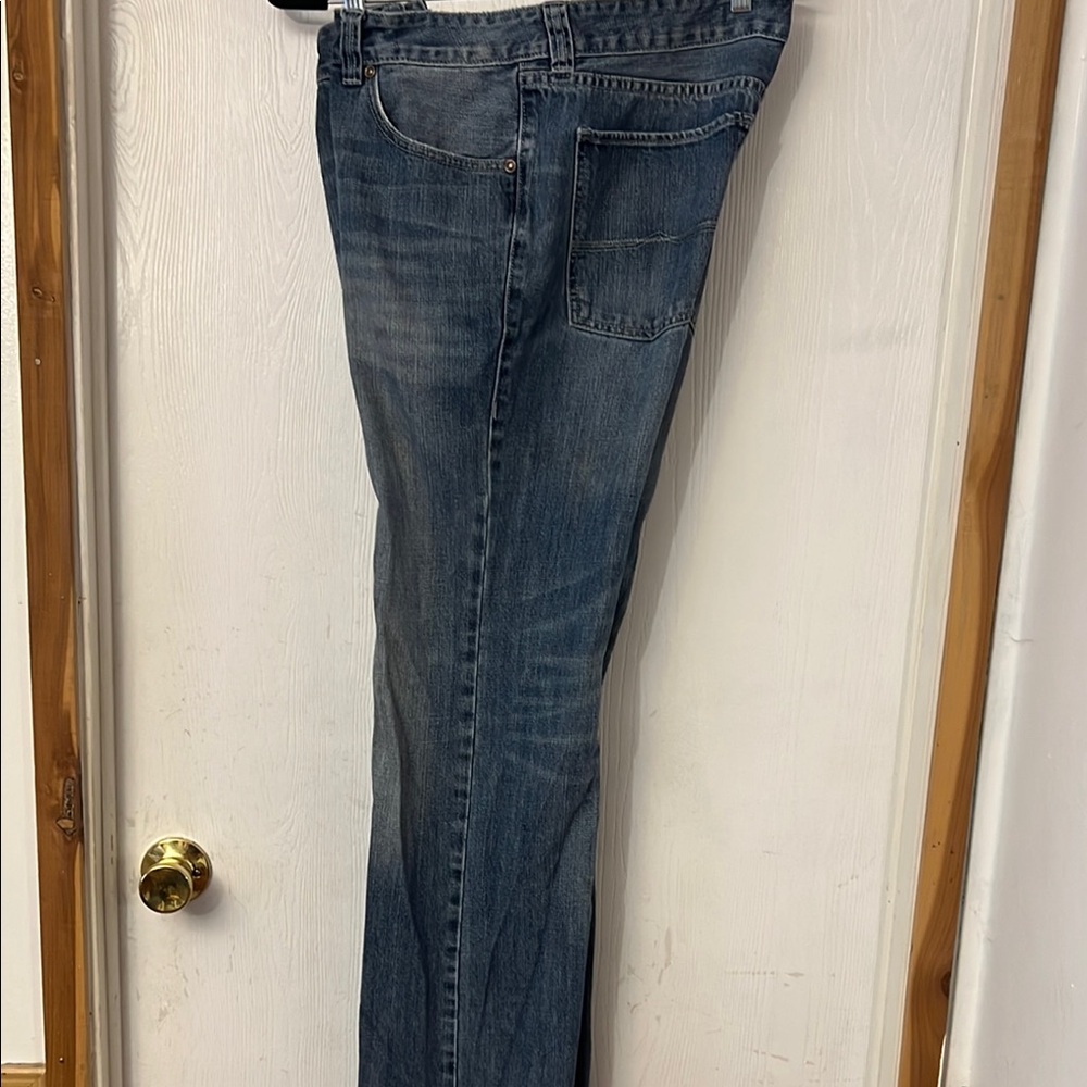 Rock & Roll men’s classic Blue Straight Jeans with Subtle Fading